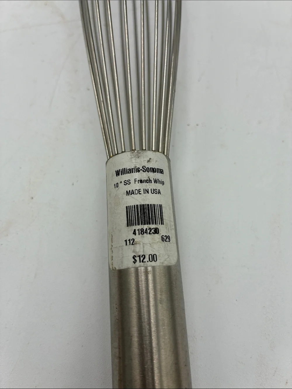 Williams Sonoma 10” Stainless Steel French Whip Whisk